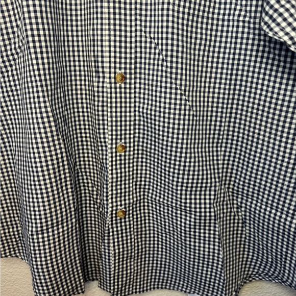 Orvis navy and white gingham button down long sleeve oxford casual shirt - Picture 9 of 9